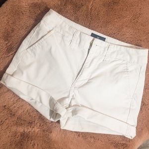 American Eagle Hi-Rise Stretch Shorts Khaki White
